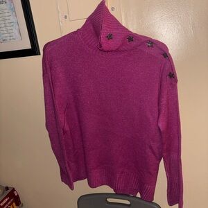 Zadig & Voltaire Medium Alma Turtleneck Sweater with Star Accents 100% Cashmere